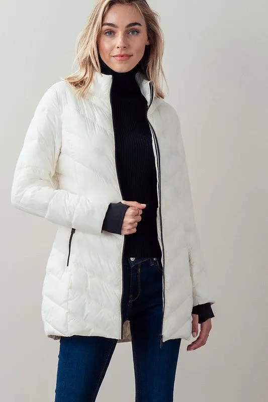 Foldable Puffer Long Jacket