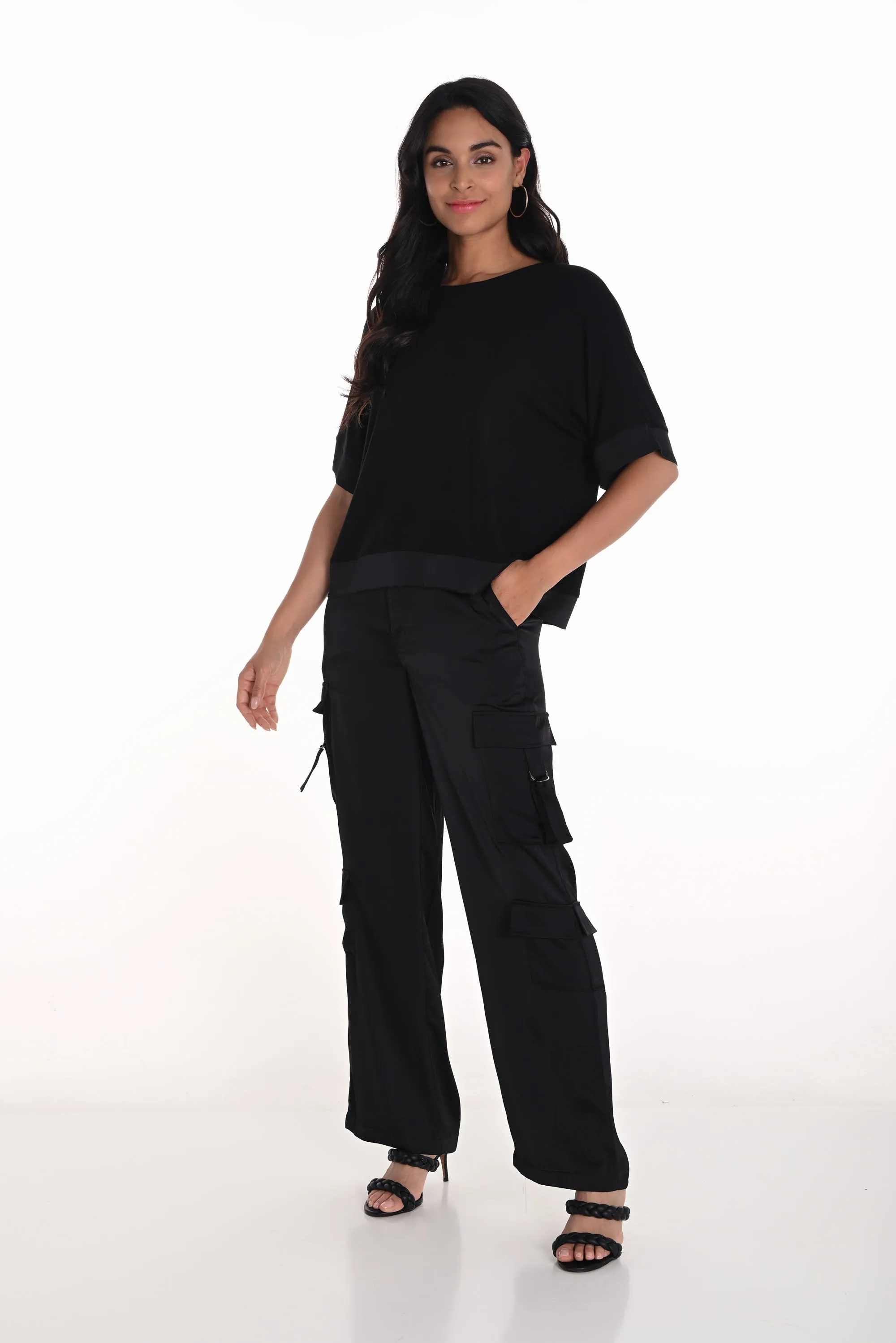 Frank Lyman Black Cargo Pants Style 251538