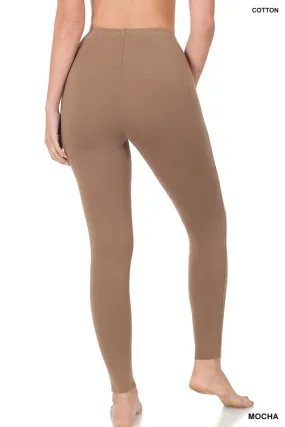 Full Length Cotton Leggings - Ash Mocha