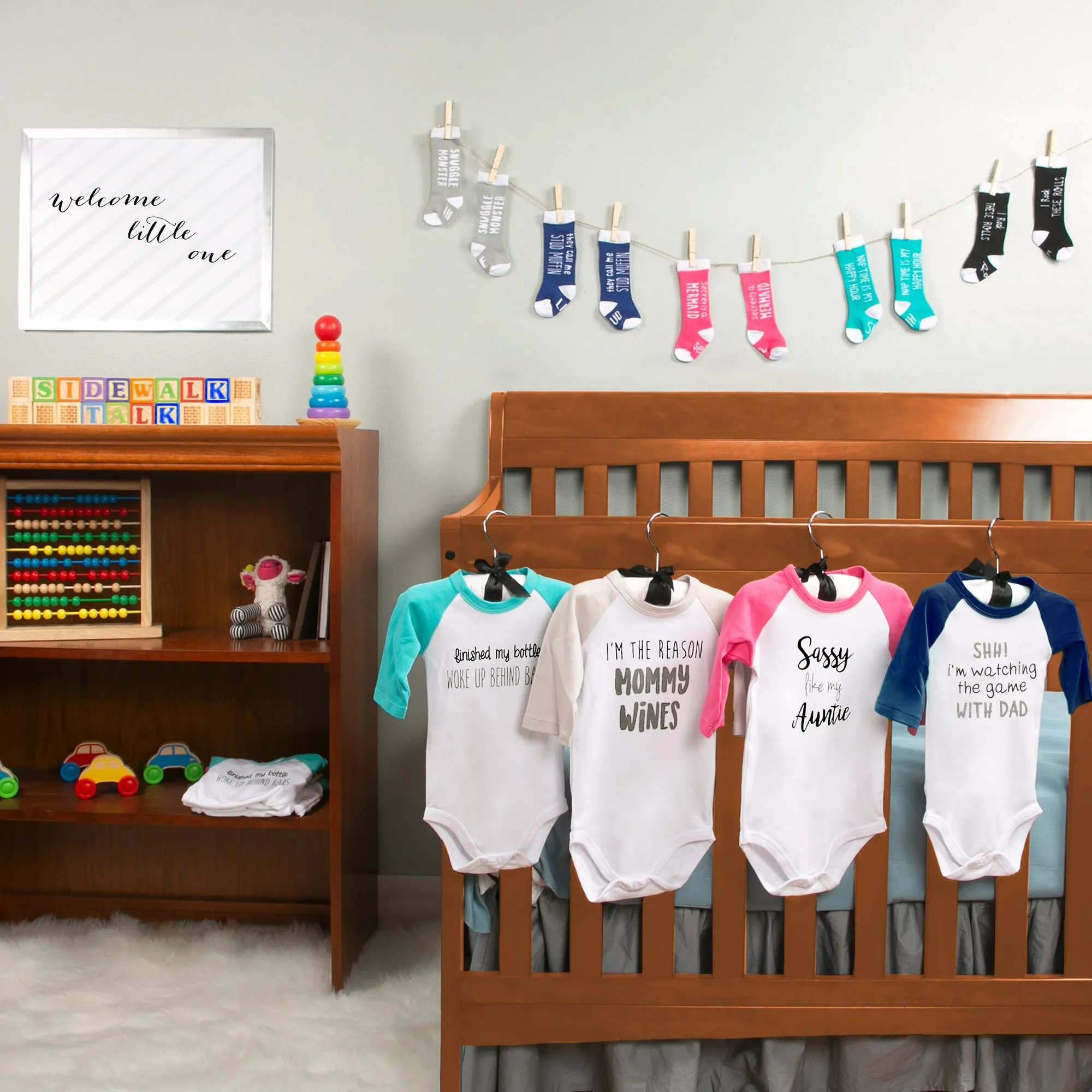 Game with Dad 3/4 Length Navy Sleeve Onesie