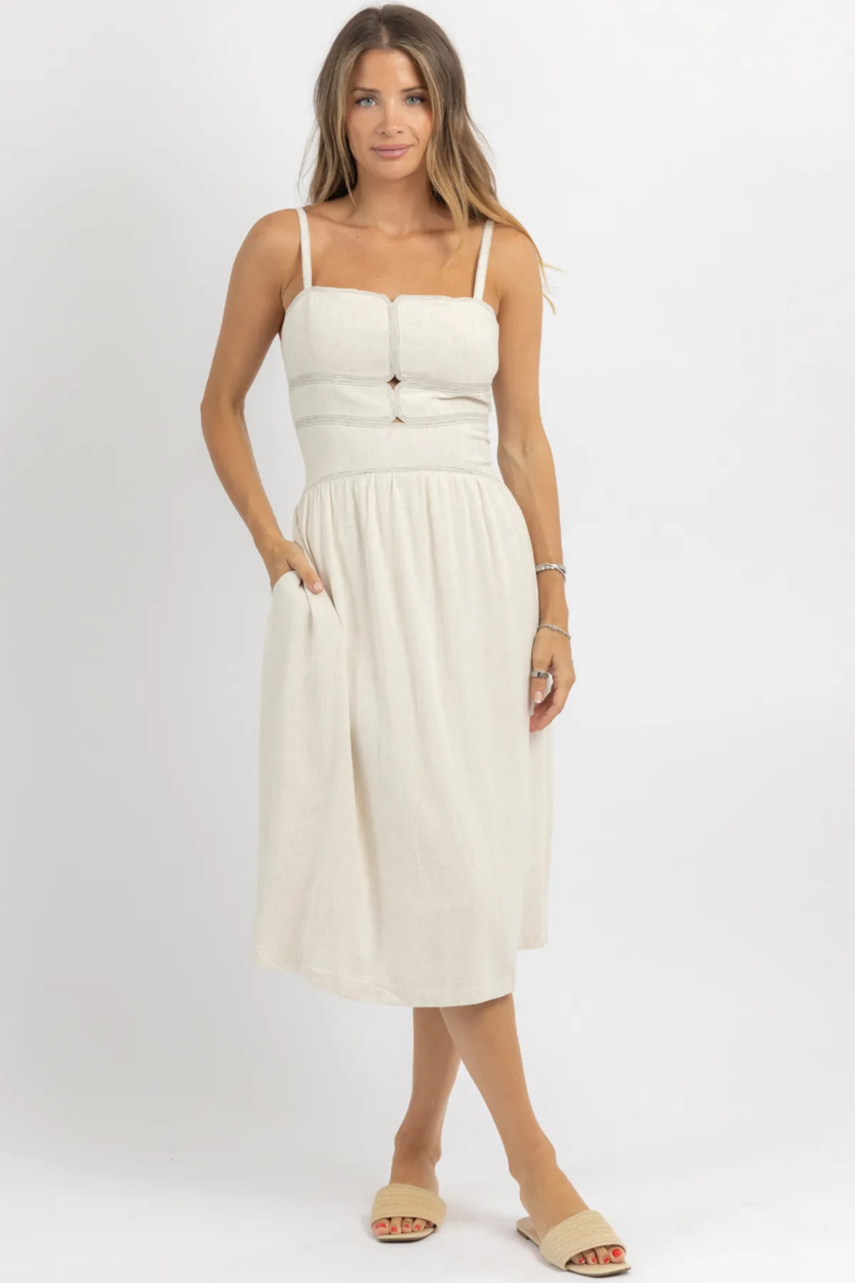 GEO NEUTRAL MIDI DRESS