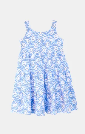 Girls Lucy Dress in Umbrella Sky