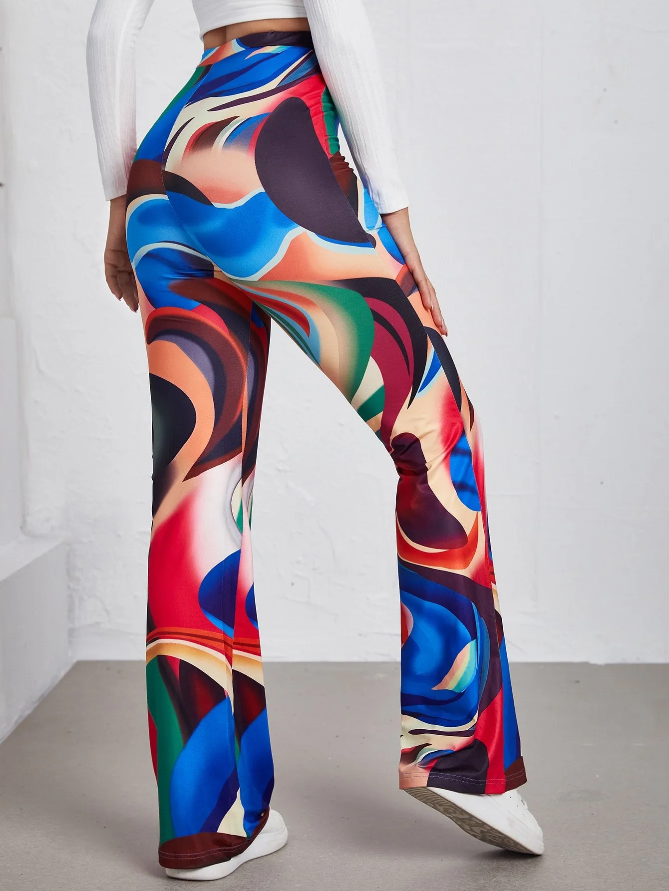 Glamorous All Over Print High Waist Long Women Pants