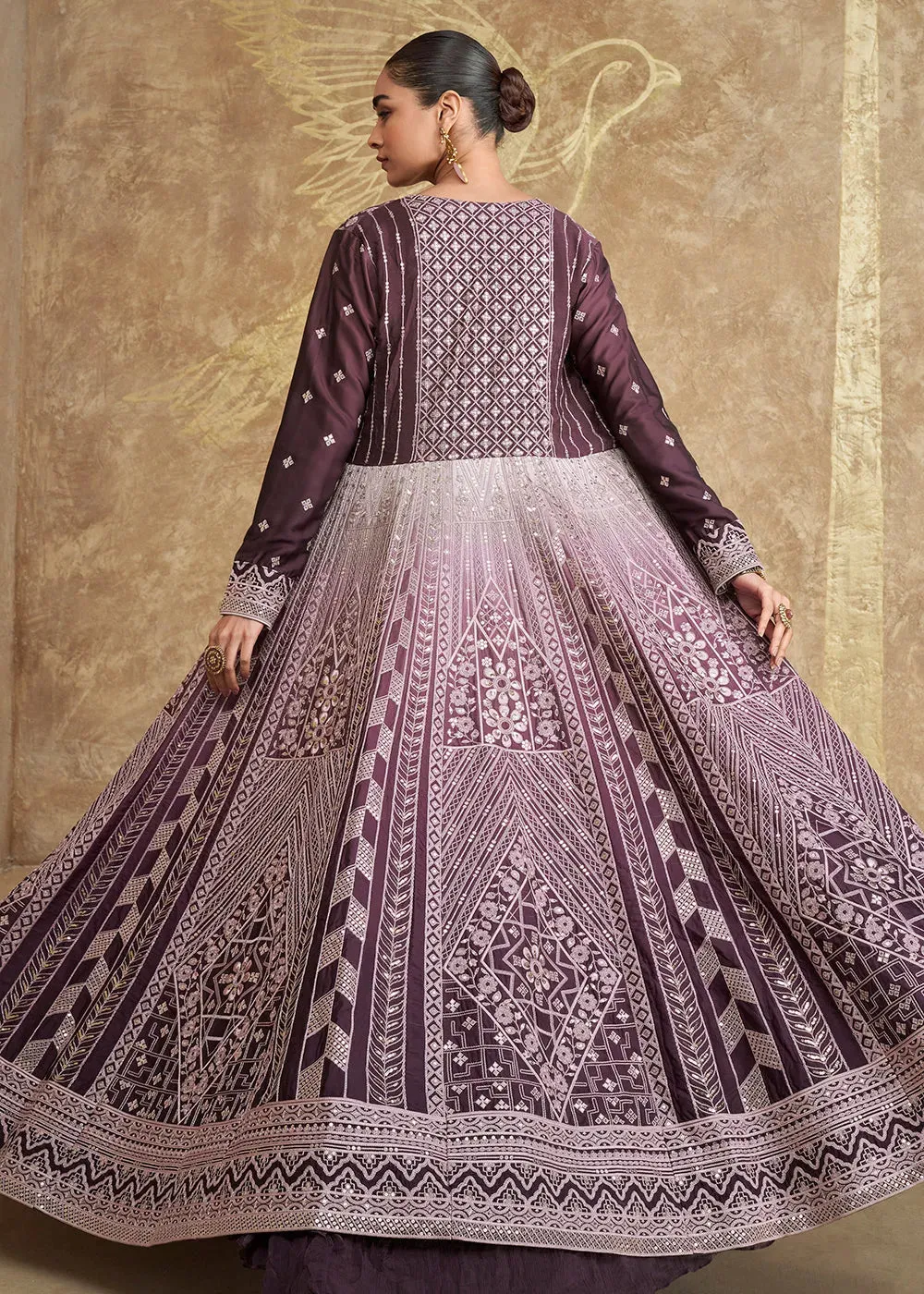 Glorious Jacket Style Magenta Embroidered Lehenga Choli