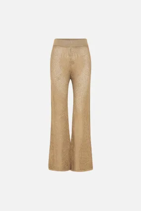 Gold Pointelle Knit Pant