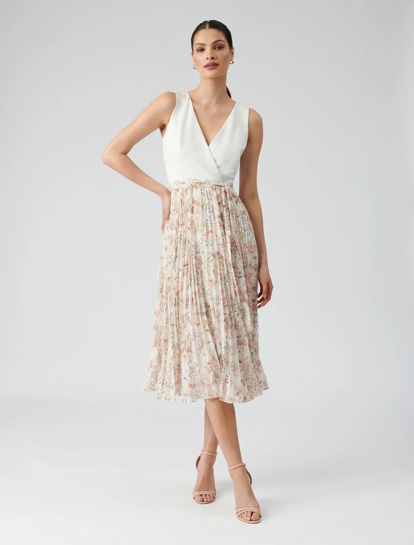 Graciela 2-In-1 Pleated Midi Dress