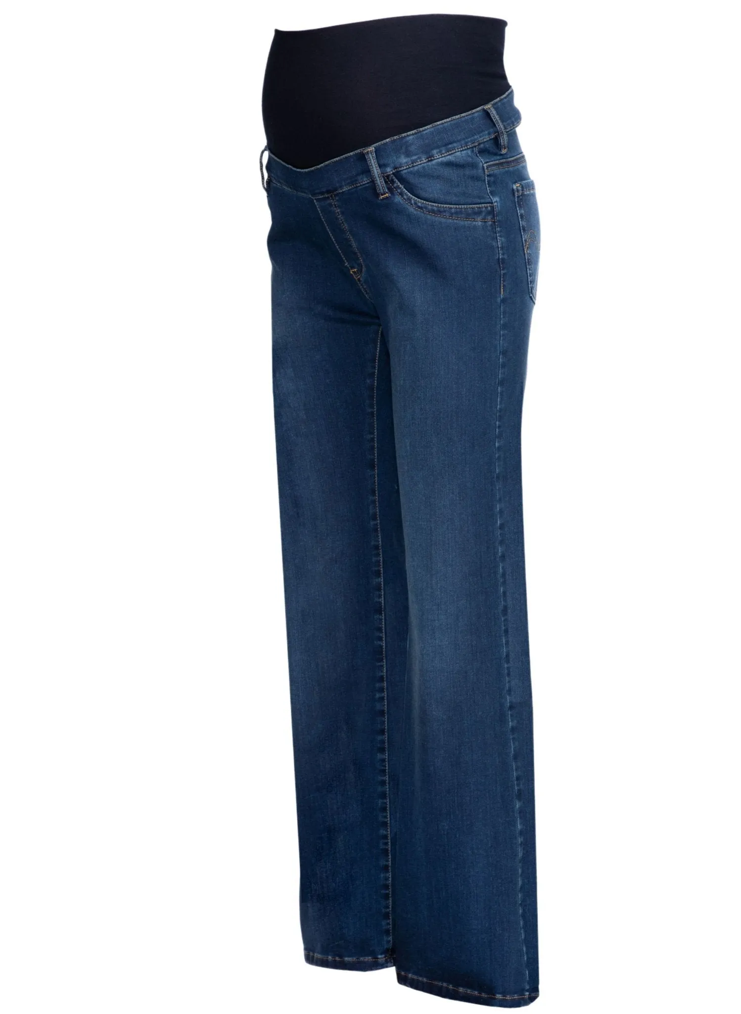 Graduated Flare Maternity Jeans - Medium Stoned Wash