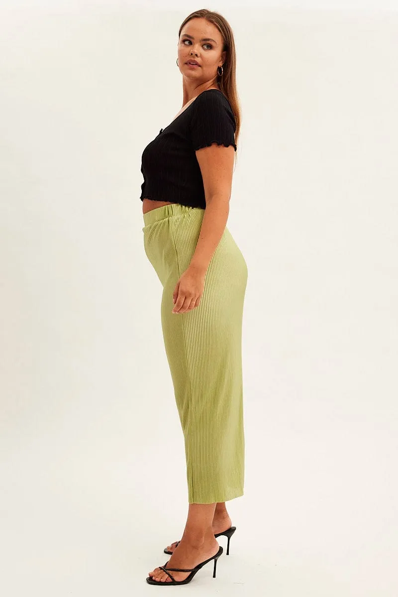 Green Midi Skirt Midi Split