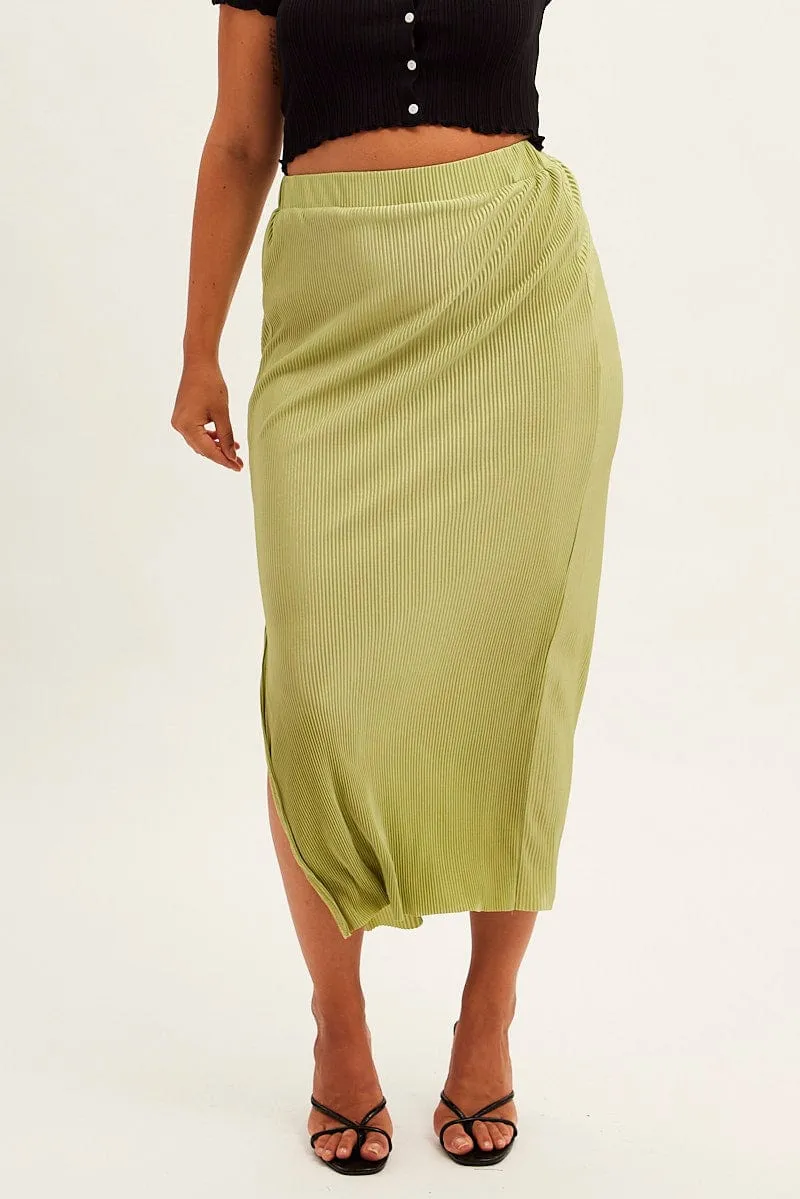 Green Midi Skirt Midi Split