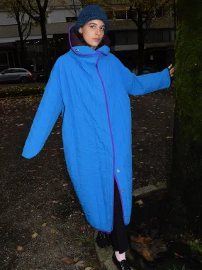 Greta coat, Cyan & Aubergine