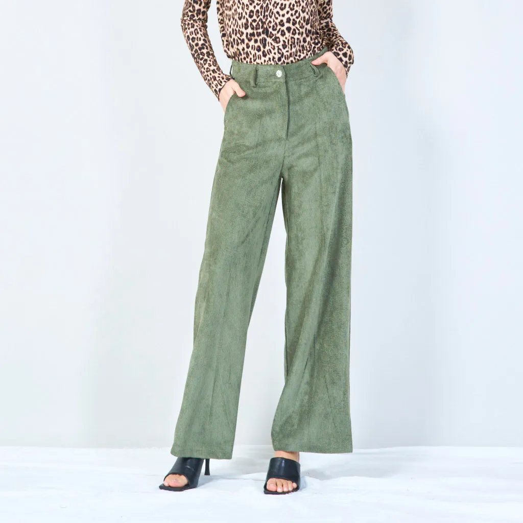 High-waist corduroy wide-leg pants wholesale