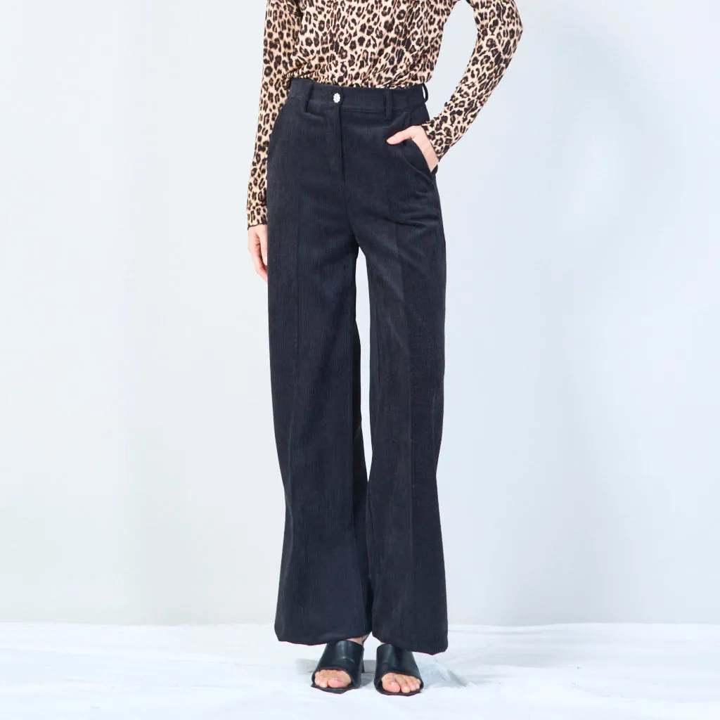 High-waist corduroy wide-leg pants wholesale