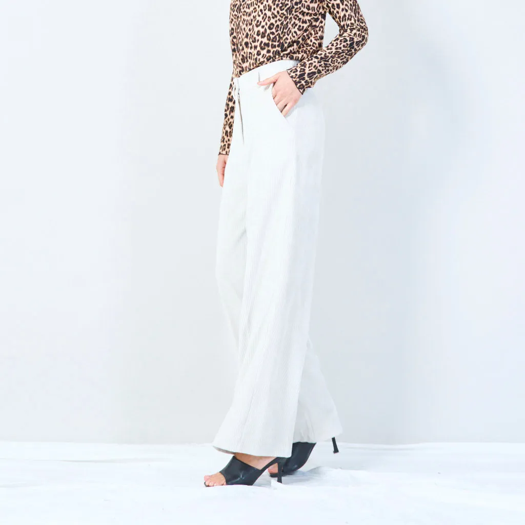 High-waist corduroy wide-leg pants wholesale