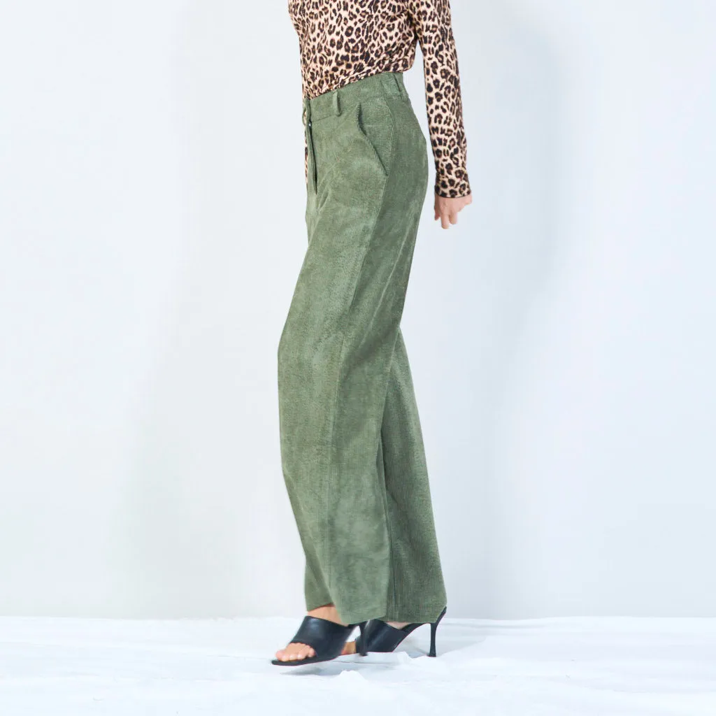 High-waist corduroy wide-leg pants wholesale
