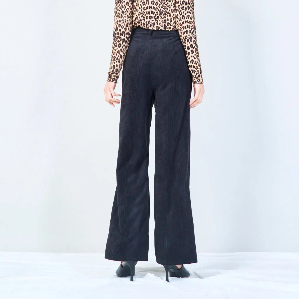 High-waist corduroy wide-leg pants wholesale