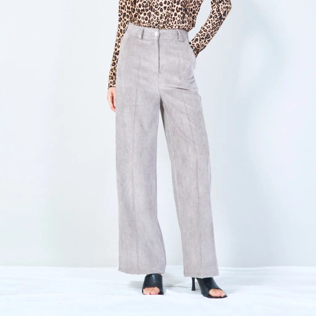 High-waist corduroy wide-leg pants wholesale