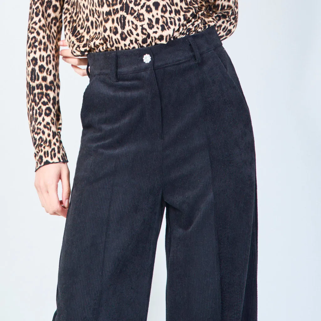High-waist corduroy wide-leg pants wholesale