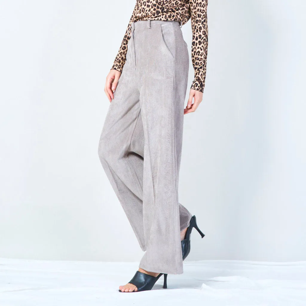 High-waist corduroy wide-leg pants wholesale