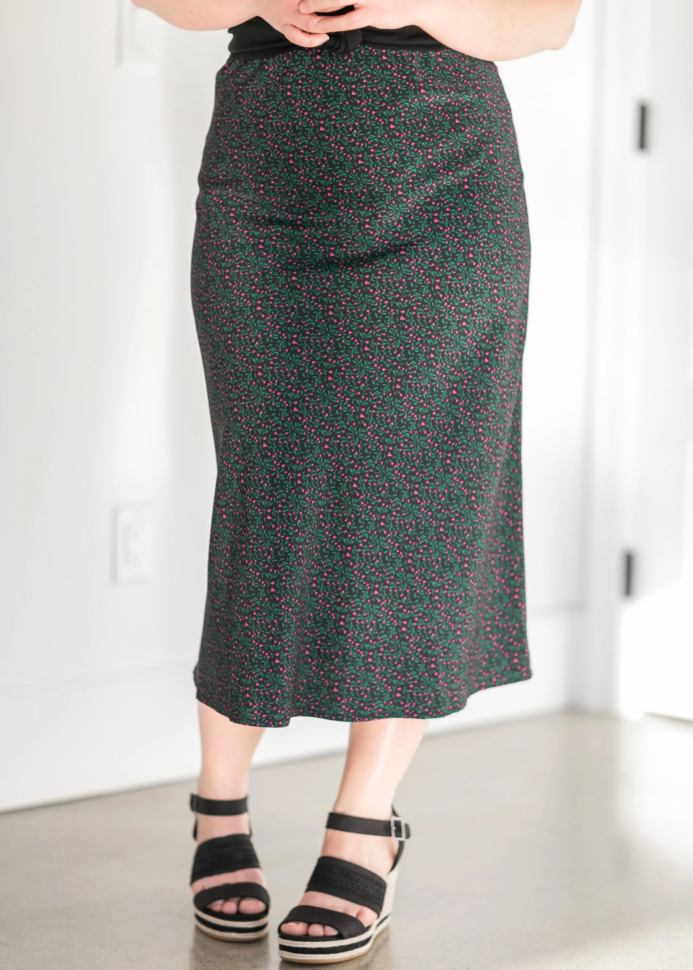 High Waist Ditsy Floral Midi Skirt - FINAL SALE