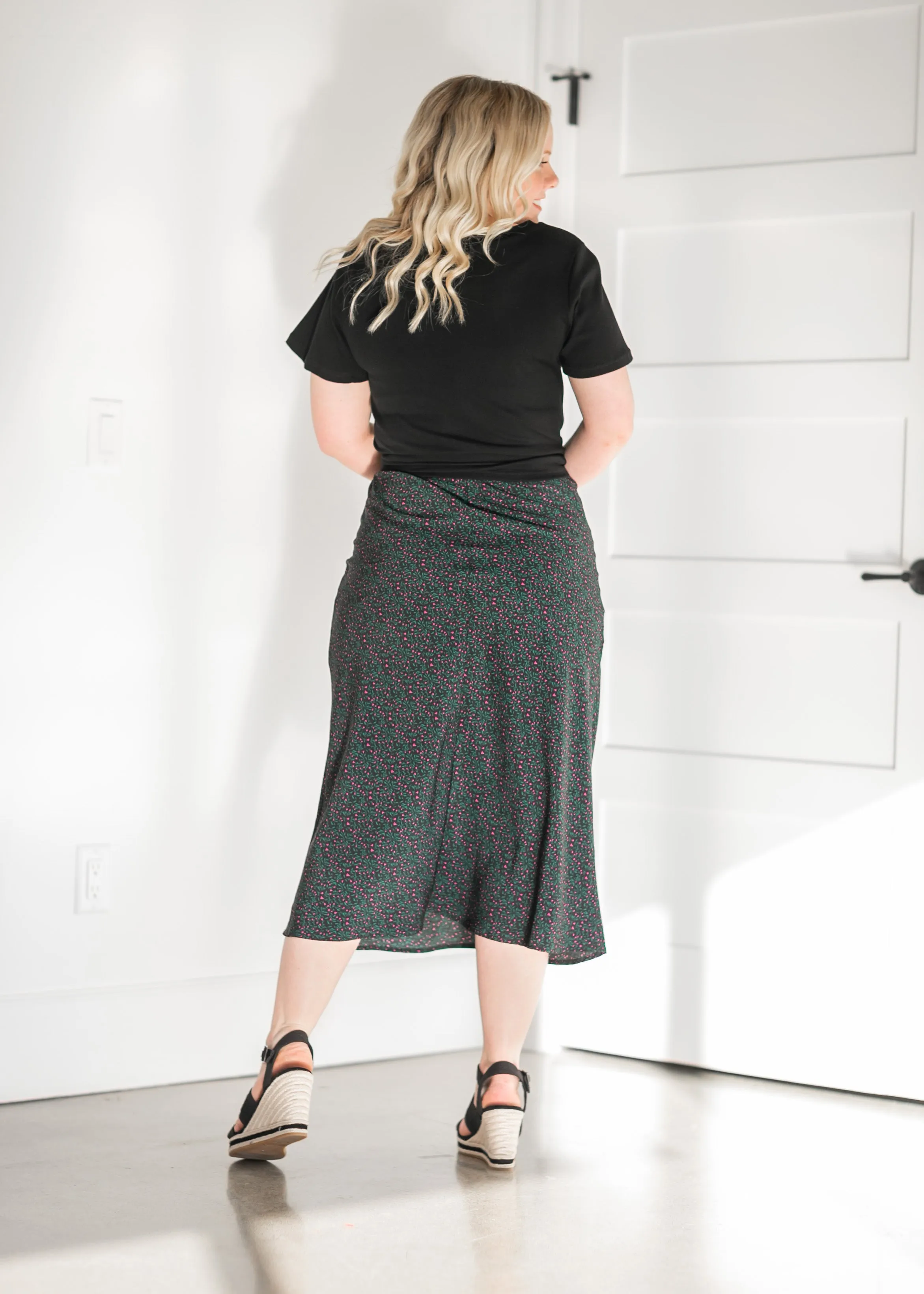 High Waist Ditsy Floral Midi Skirt - FINAL SALE