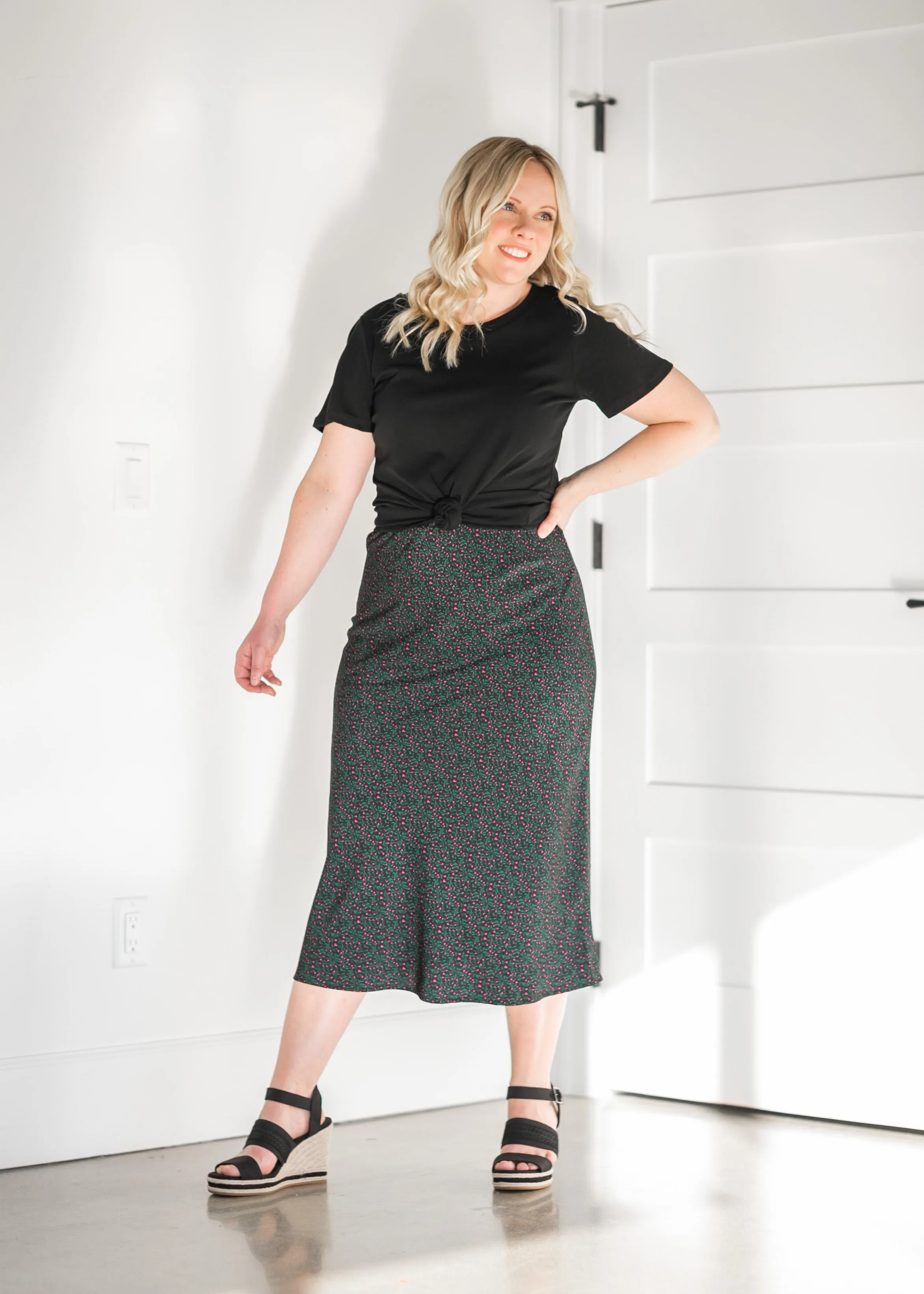 High Waist Ditsy Floral Midi Skirt - FINAL SALE
