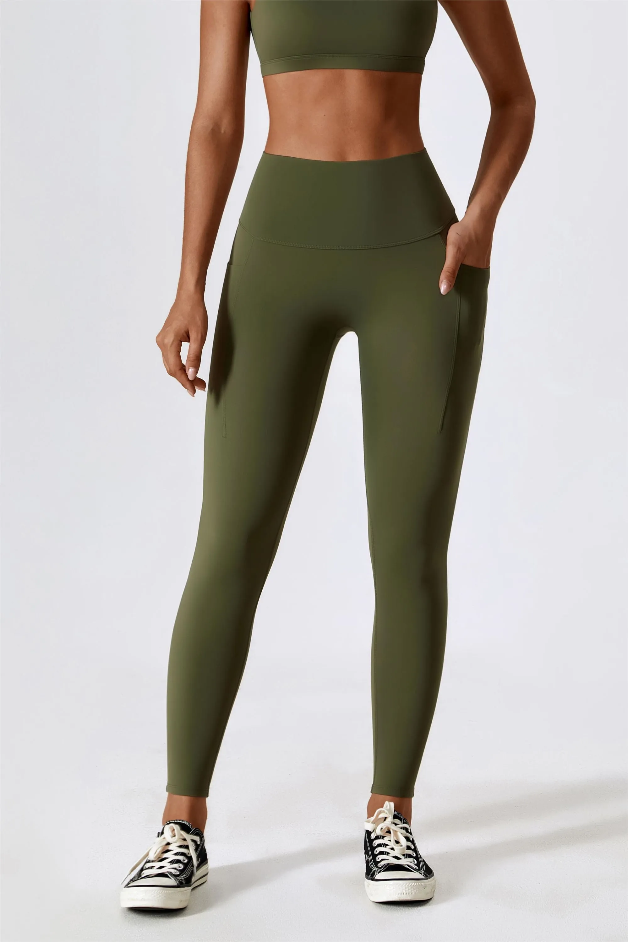 High-Waist Tummy Control Leggings with Pockets