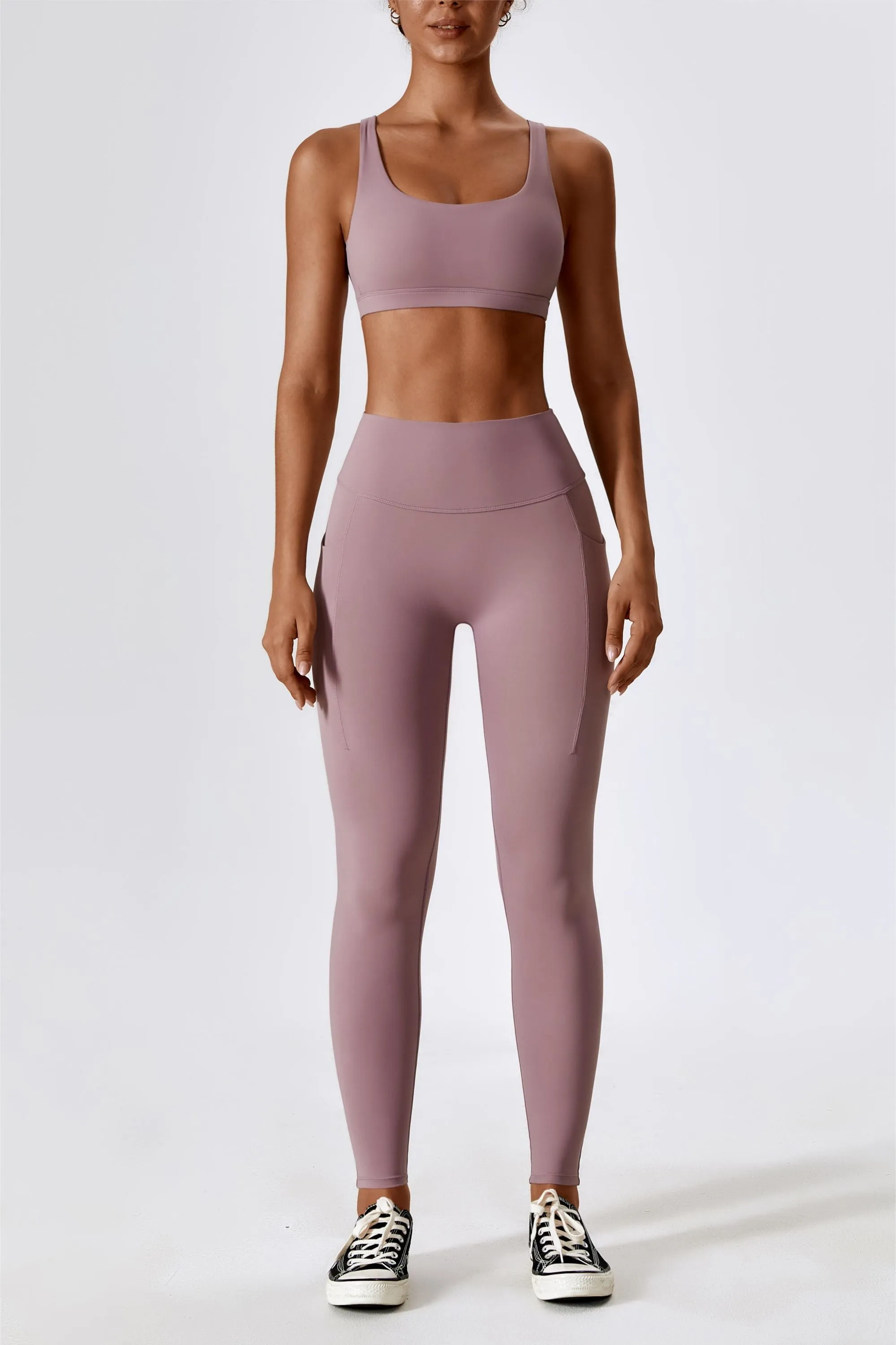 High-Waist Tummy Control Leggings with Pockets