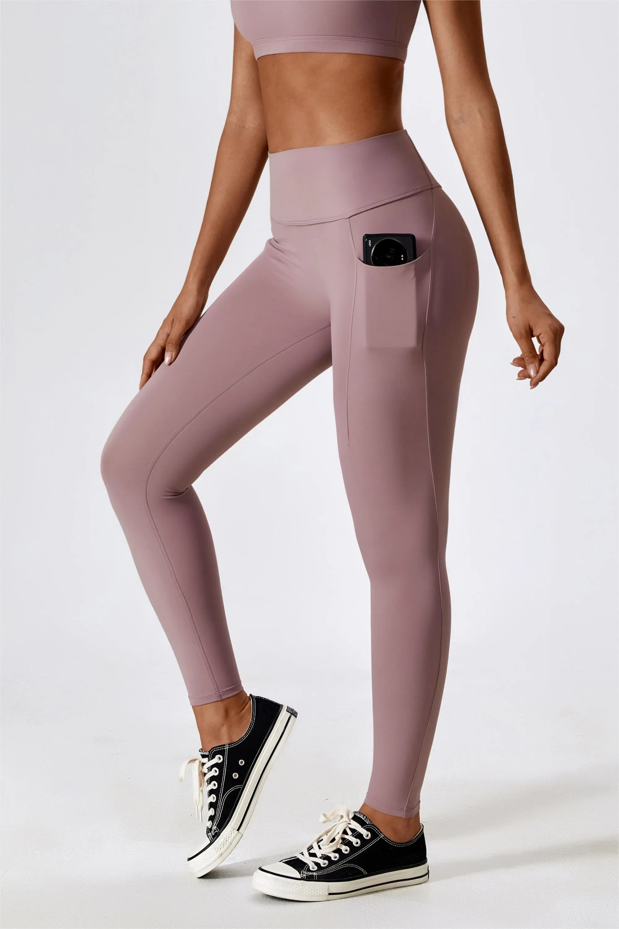 High-Waist Tummy Control Leggings with Pockets