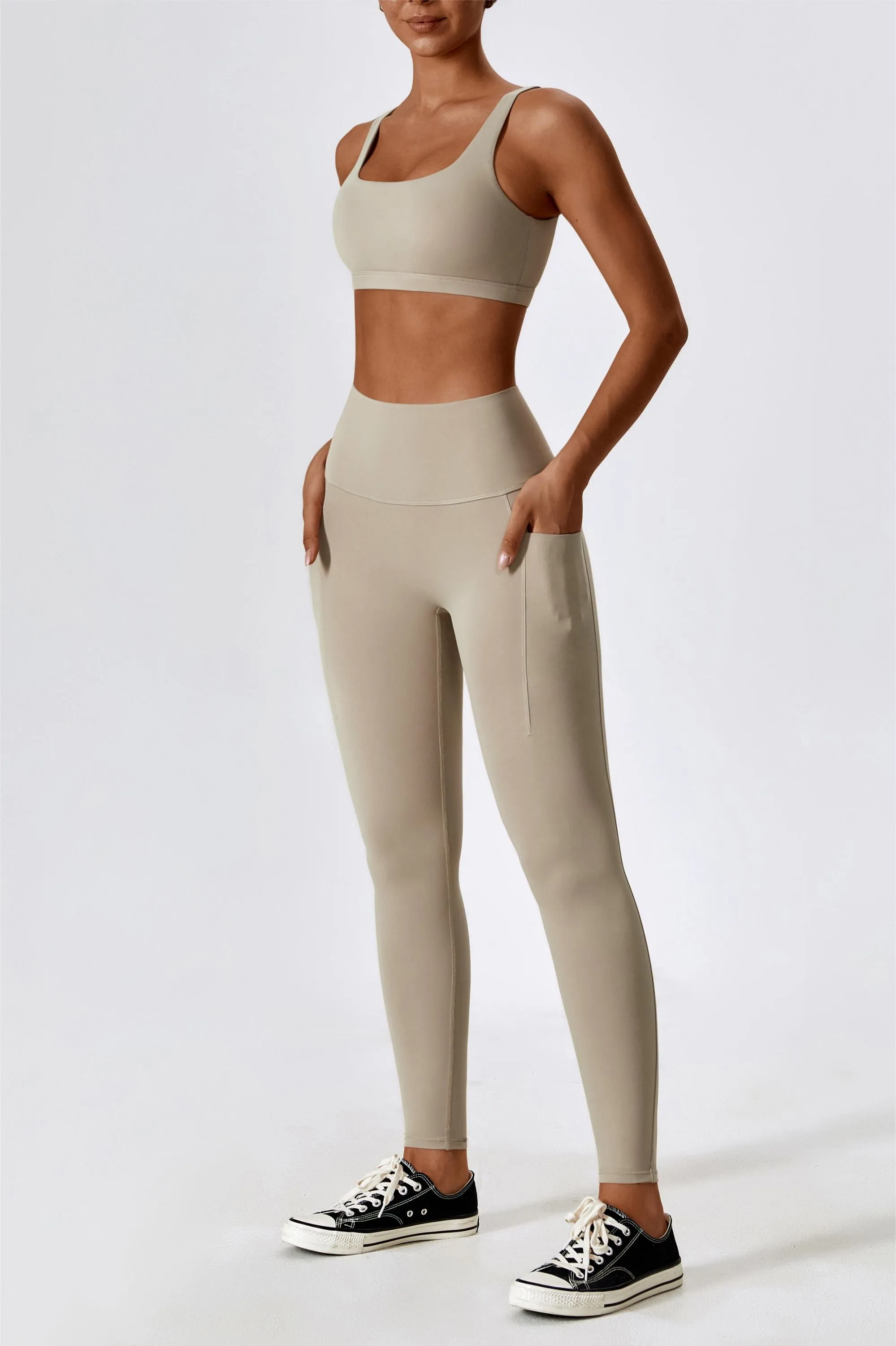 High-Waist Tummy Control Leggings with Pockets