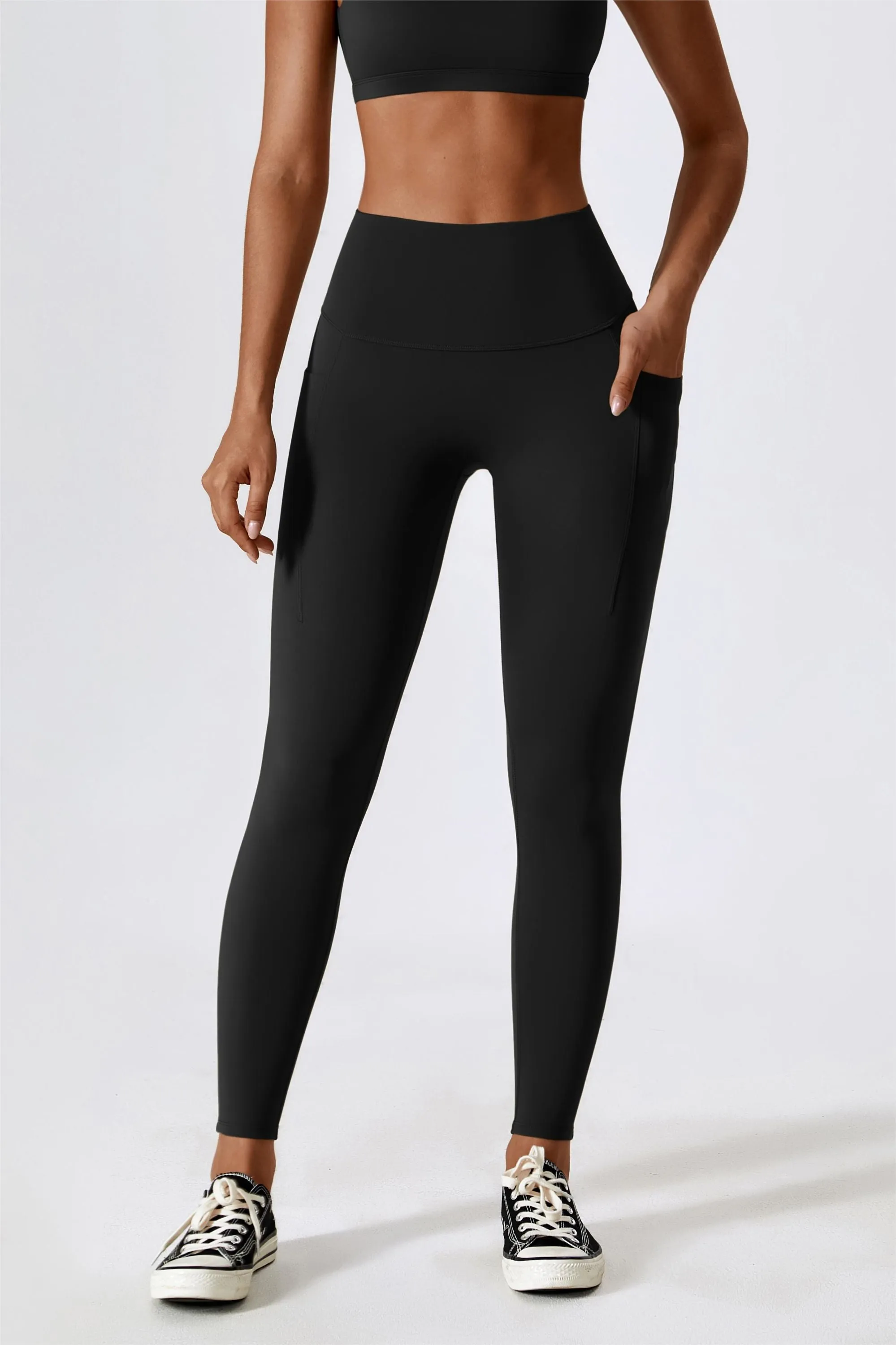High-Waist Tummy Control Leggings with Pockets