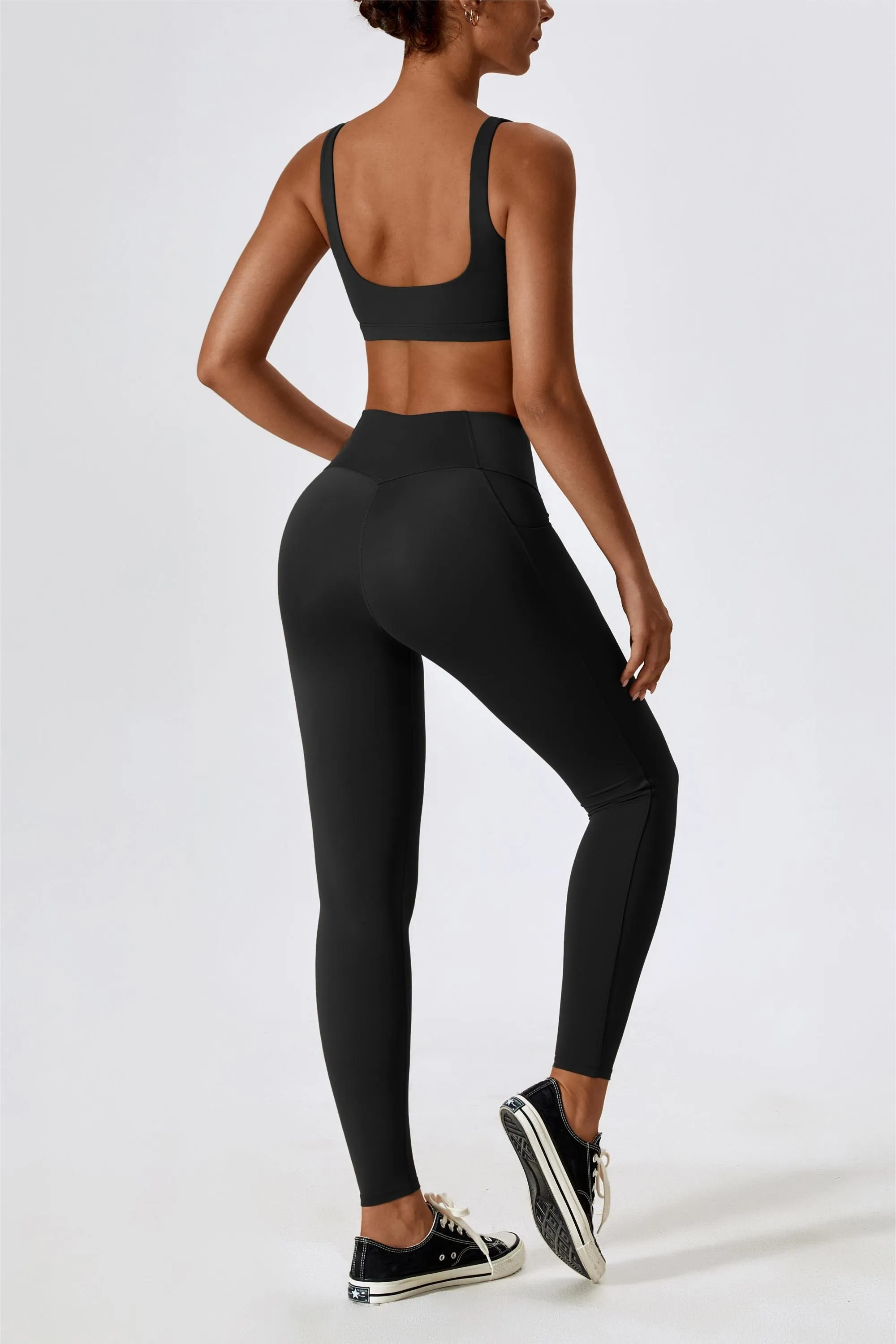 High-Waist Tummy Control Leggings with Pockets
