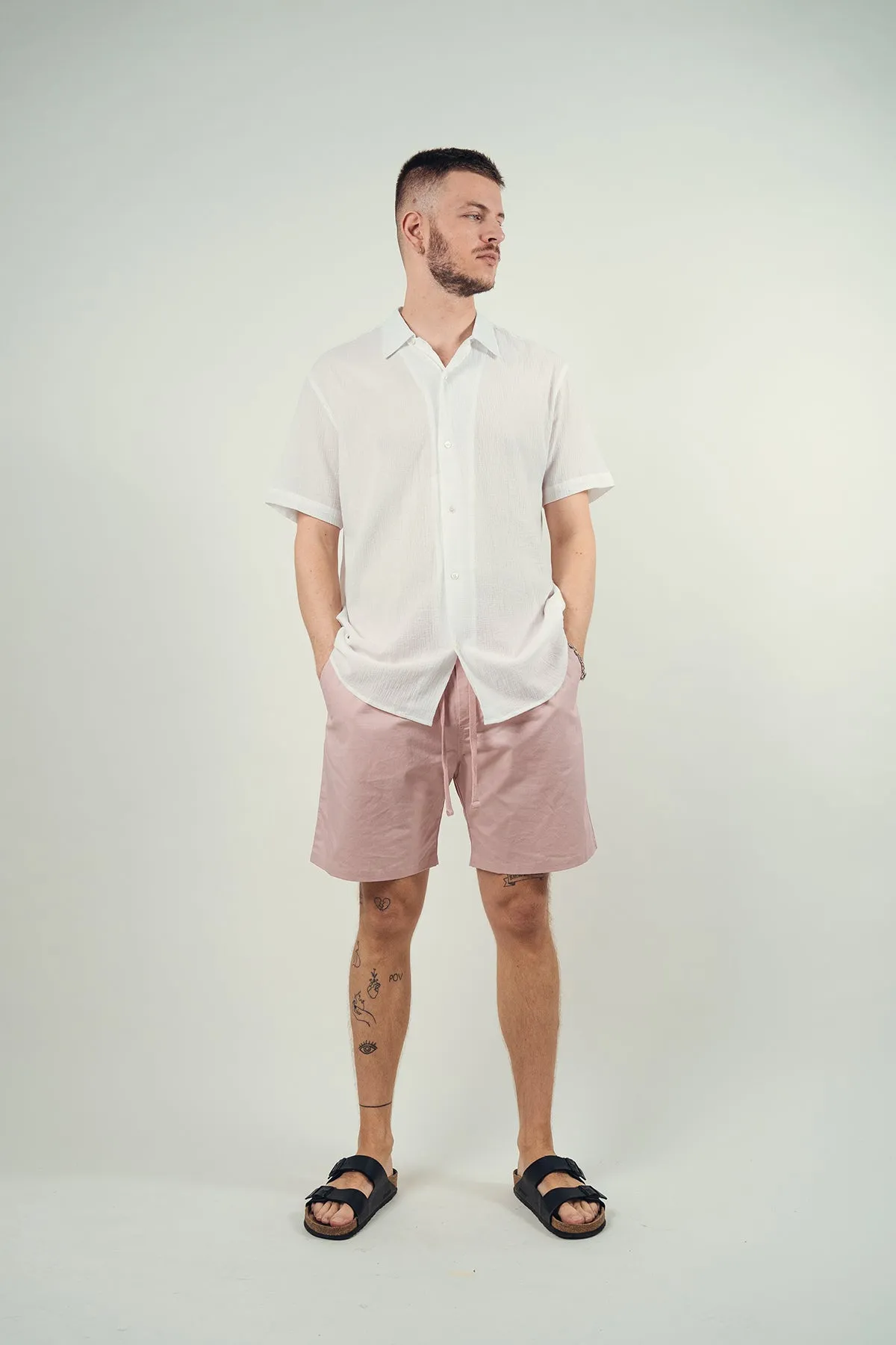 Island S/S Linen Shirt - White