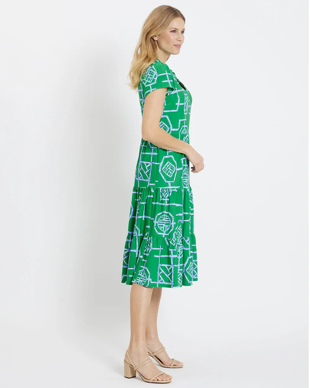 Jude Connally Libby Dress - Bamboo Lattice Shamrock