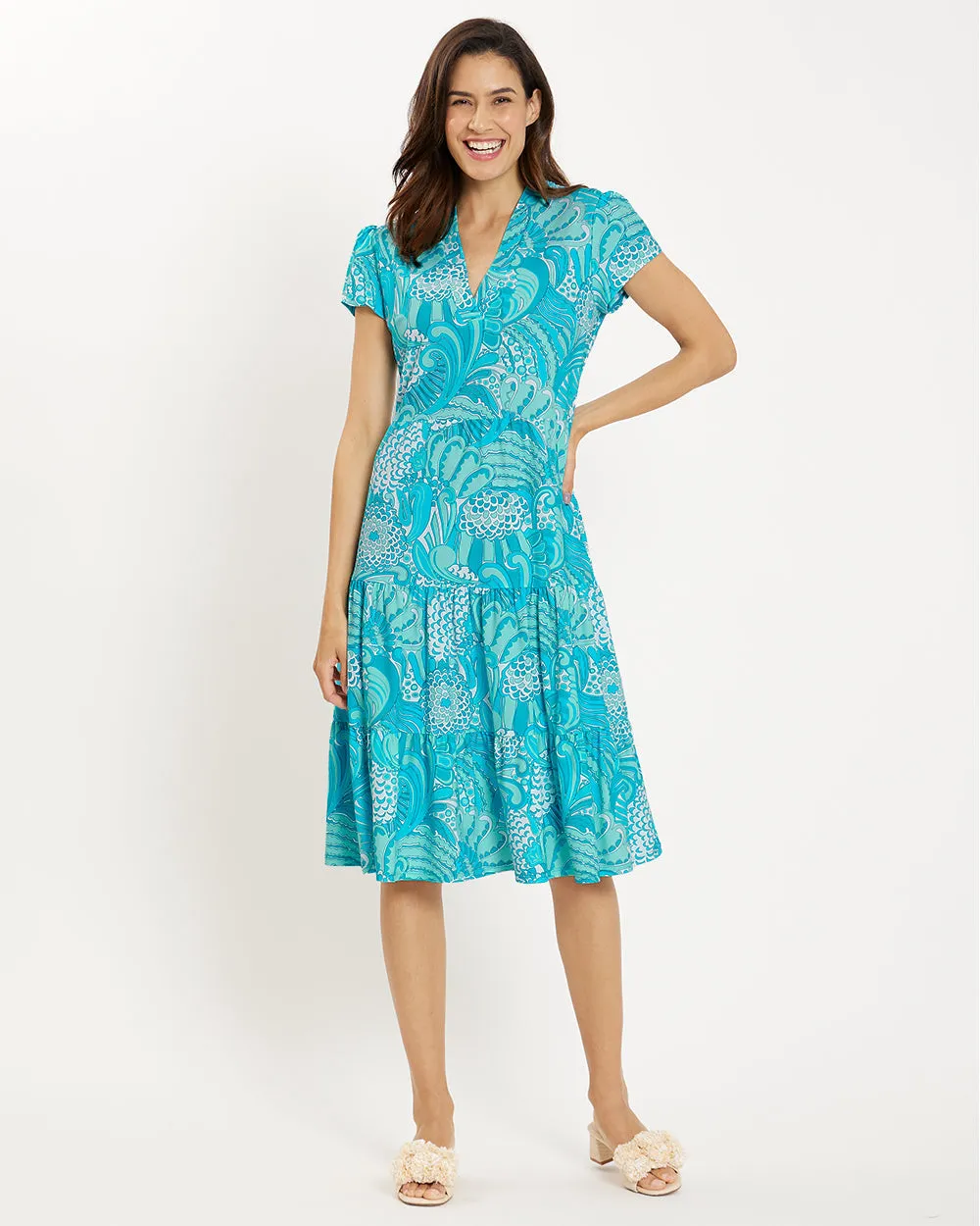 Jude Connally Libby Dress - Enchanted Sea Aqua