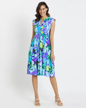 Jude Connally Tess Midi Dress - Kaleidoscope Floral Iris