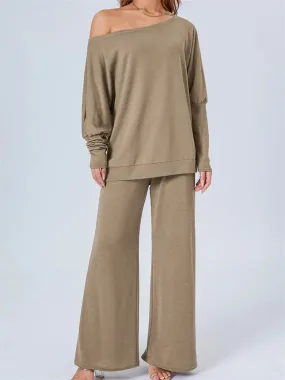 JuliaFashion - Loose Casual Off Shoulder T-shirts Pants Suits