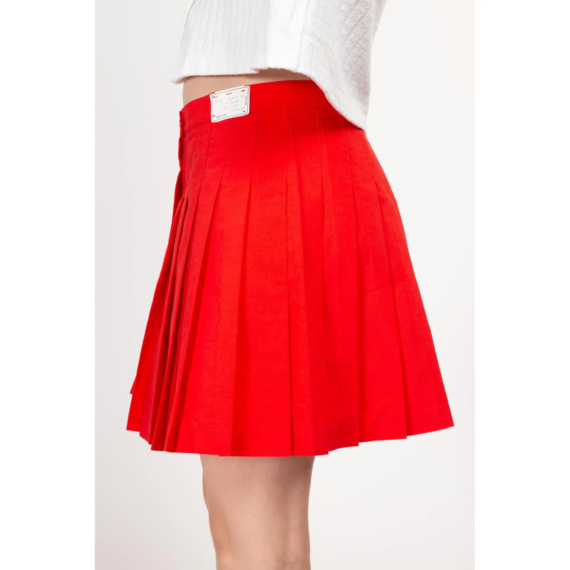 Large 90s Red Mini Tennis Skirt NWT 32"