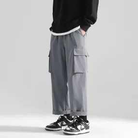 Large Size Men Cargo Pants Hip Hop Solid Multi Pocket Casual Drawstring Trousers Fashion Brand Male Bottoms 5XL