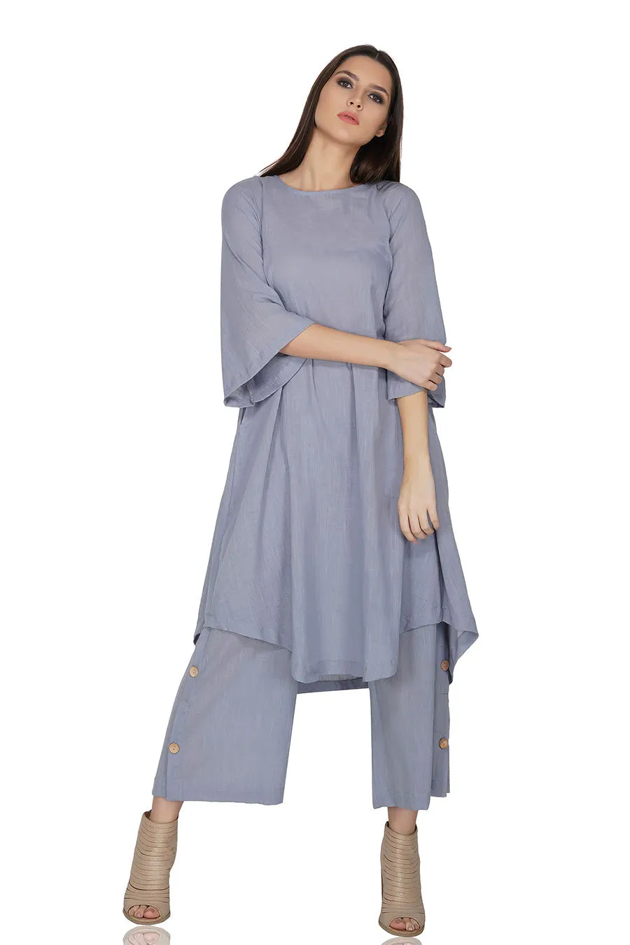 Lavender Loose Fit Kurta & Pant Co-Ord Set