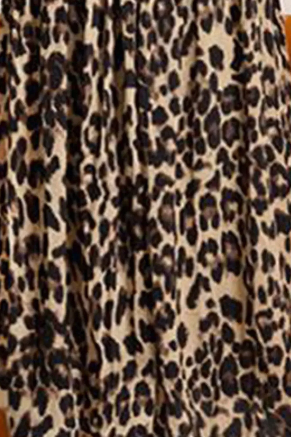 Leopard Elastic Waist Midi Skirt
