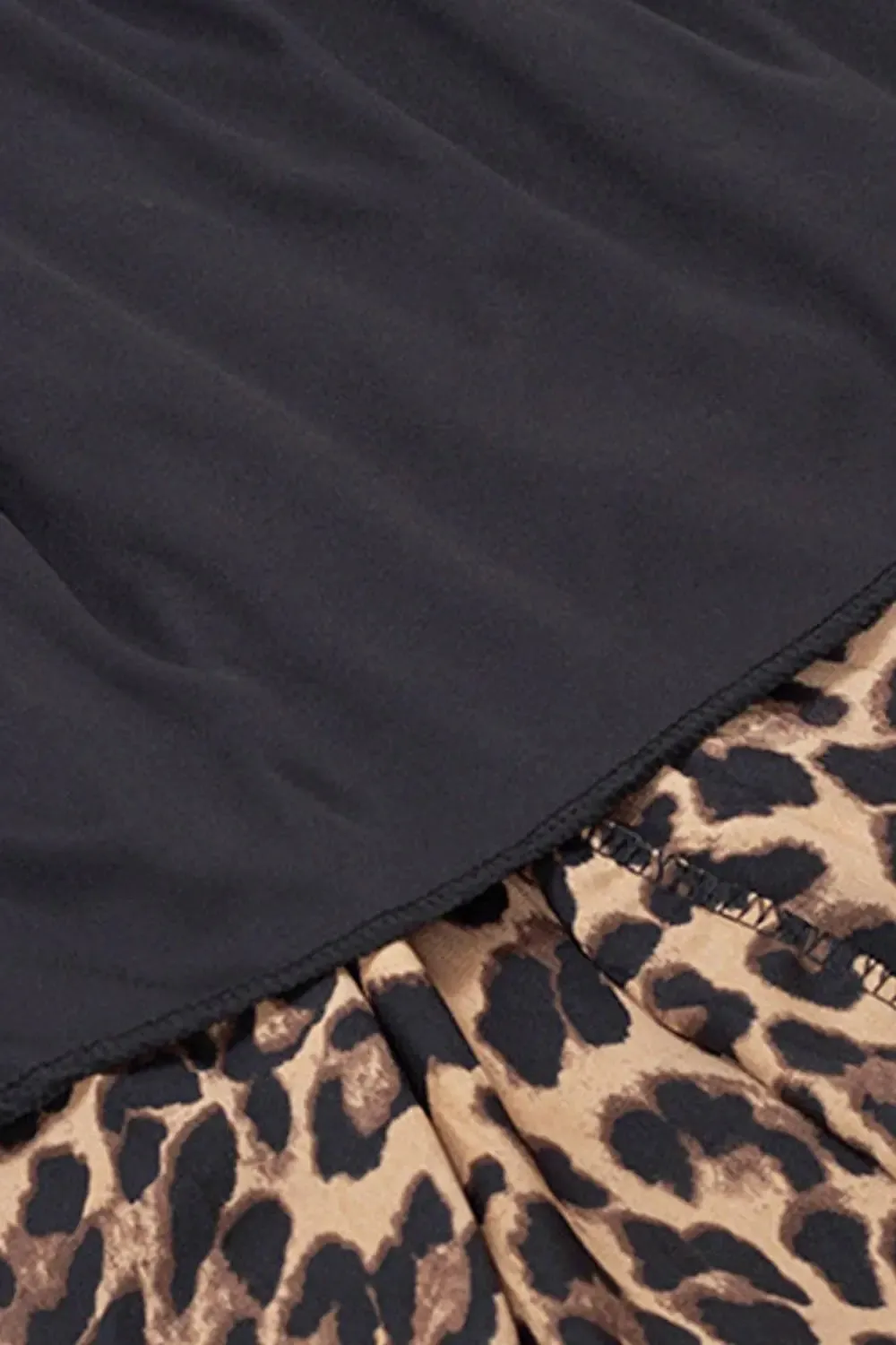 Leopard Elastic Waist Midi Skirt