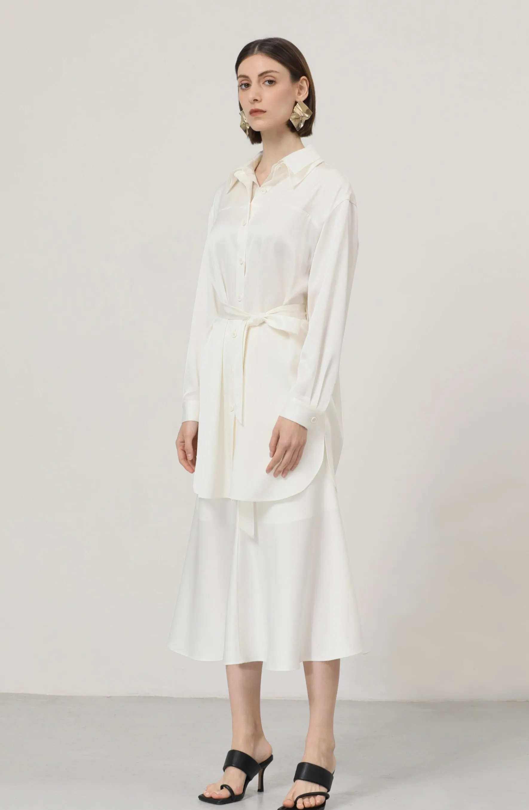 LINDONG | Audette White Fishtail Skirt