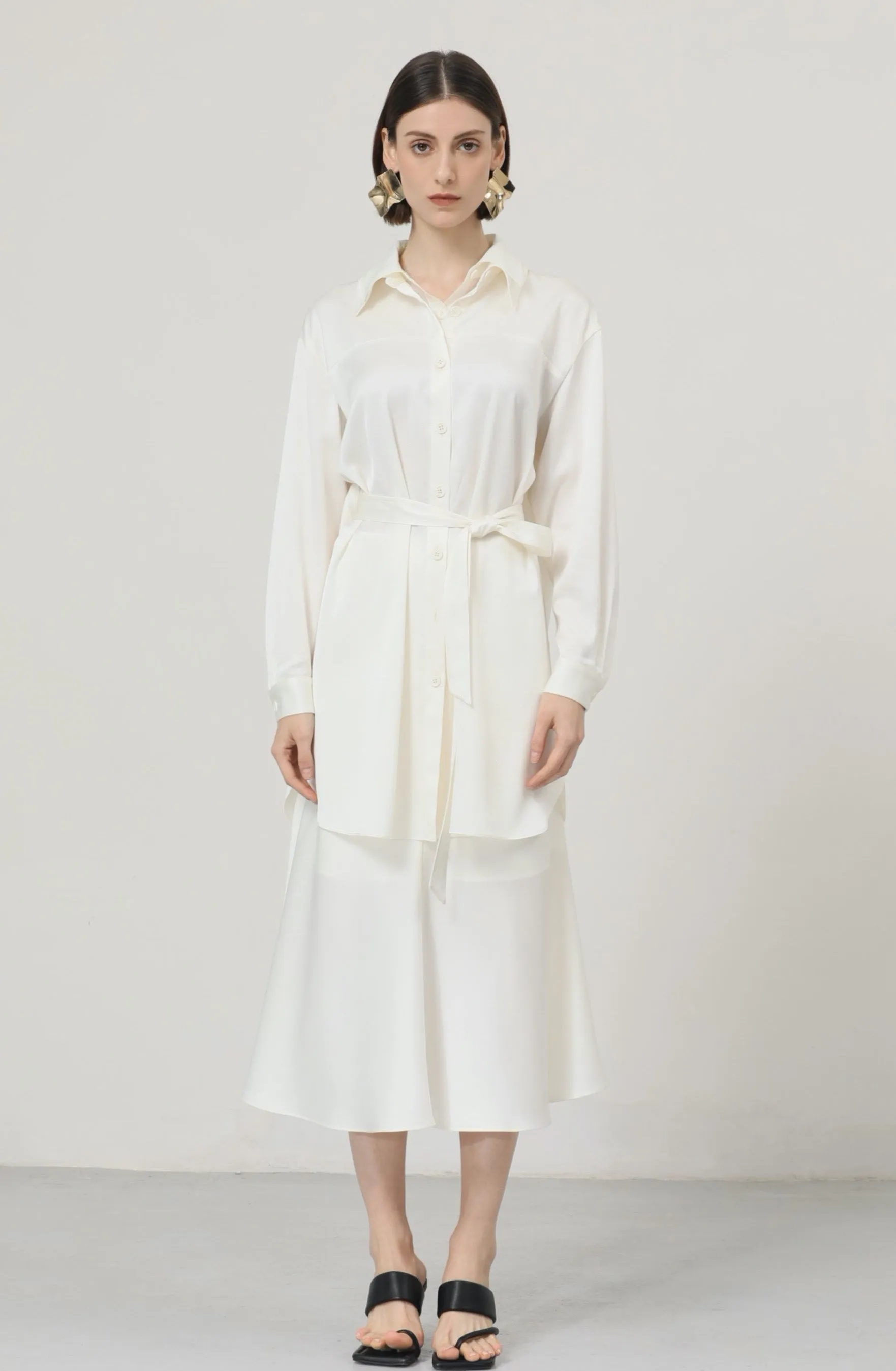 LINDONG | Audette White Fishtail Skirt