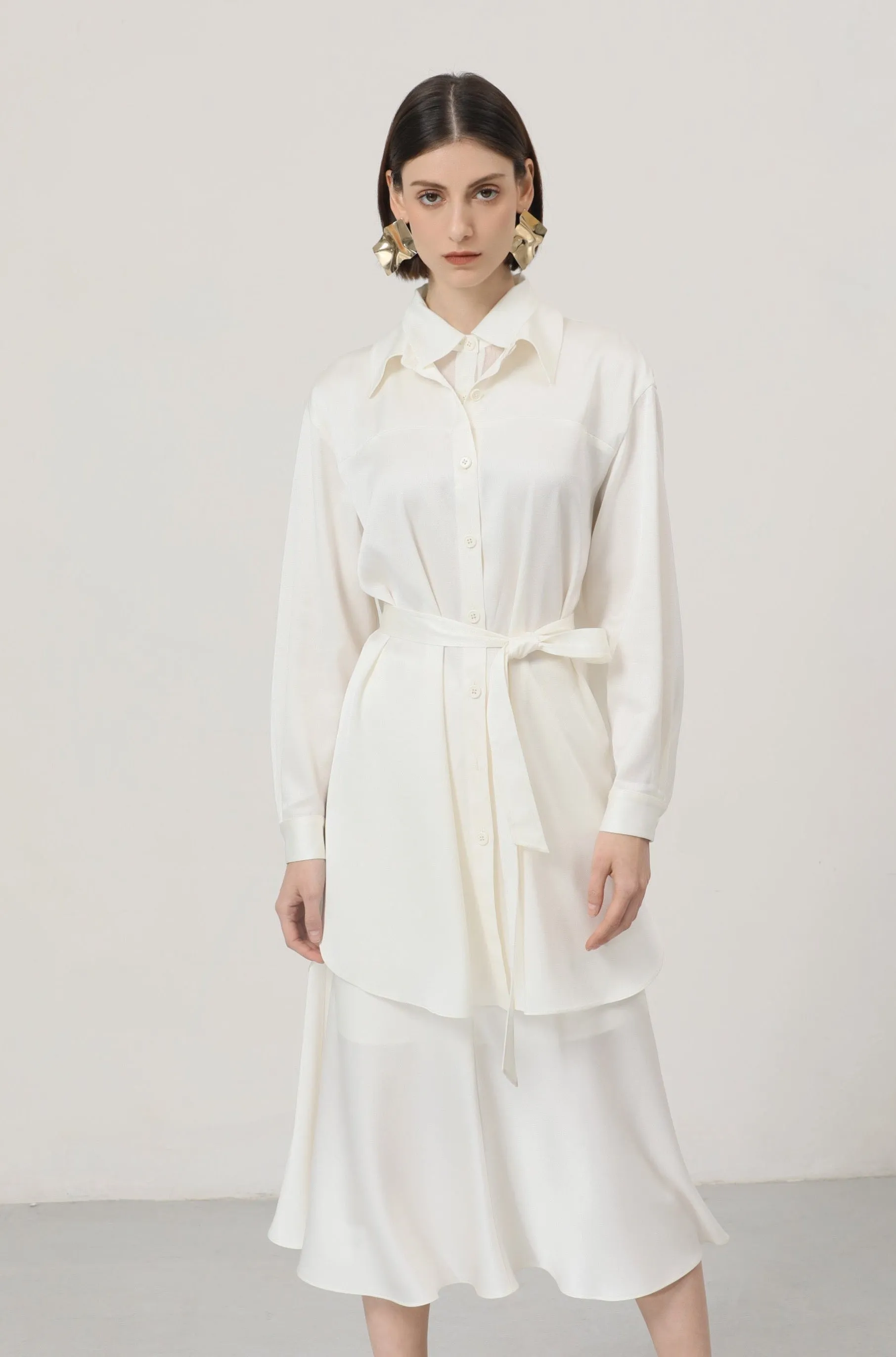 LINDONG | Audette White Fishtail Skirt