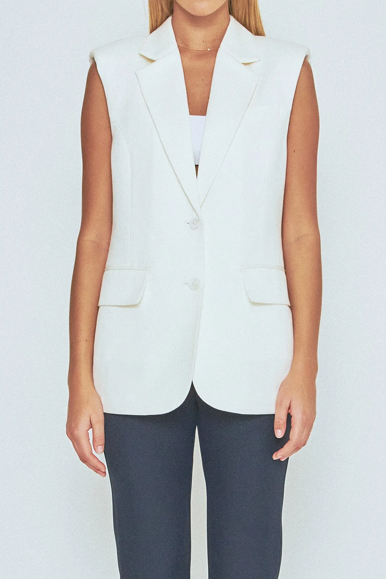 Linen Oversize Vest Blazer