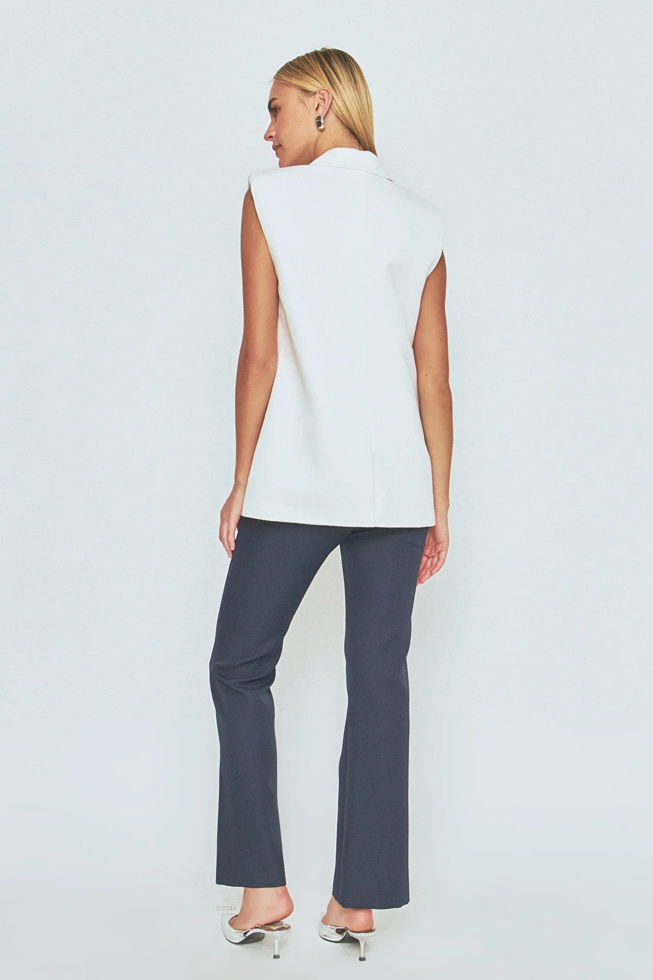 Linen Oversize Vest Blazer