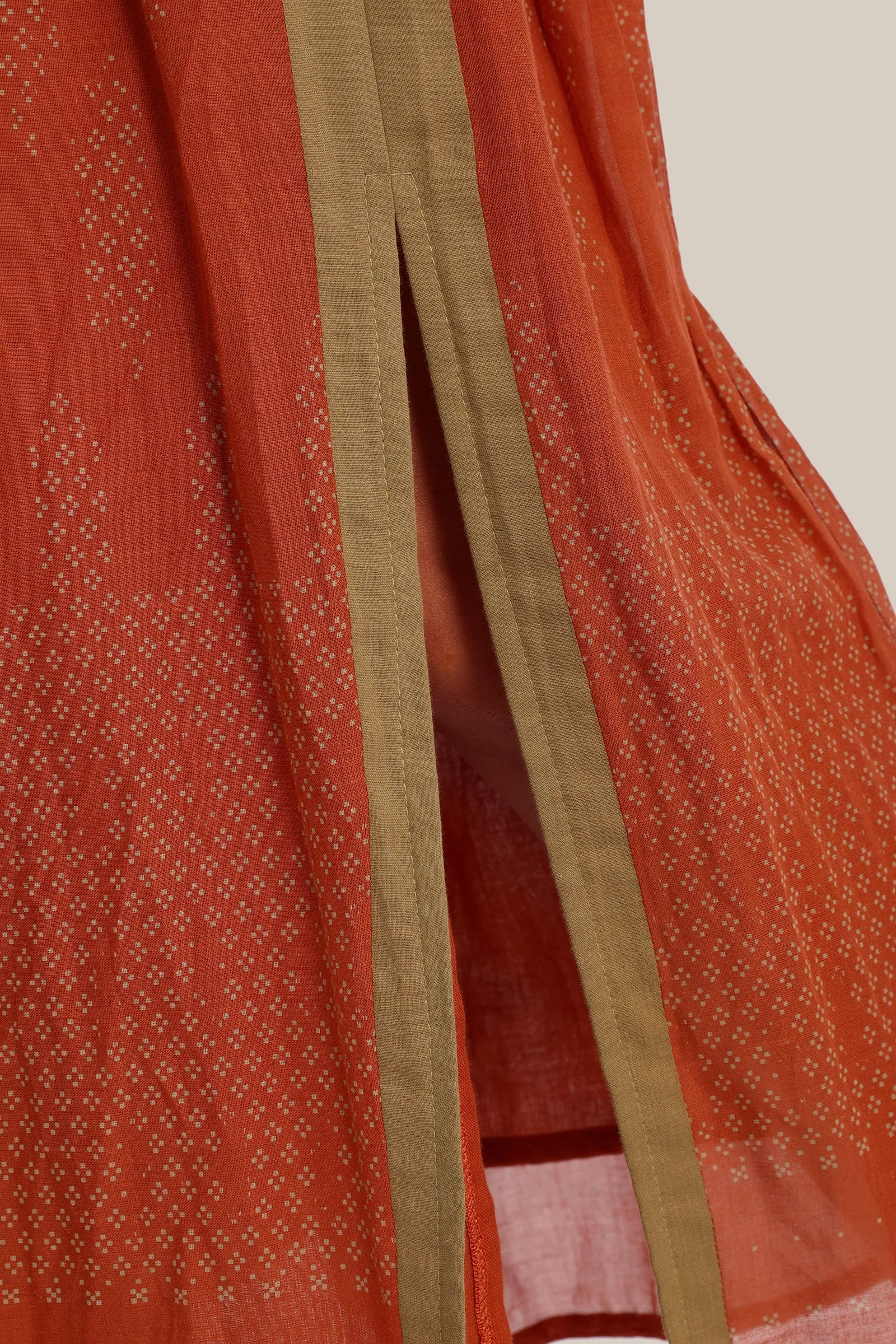 Long printed cotton skirt