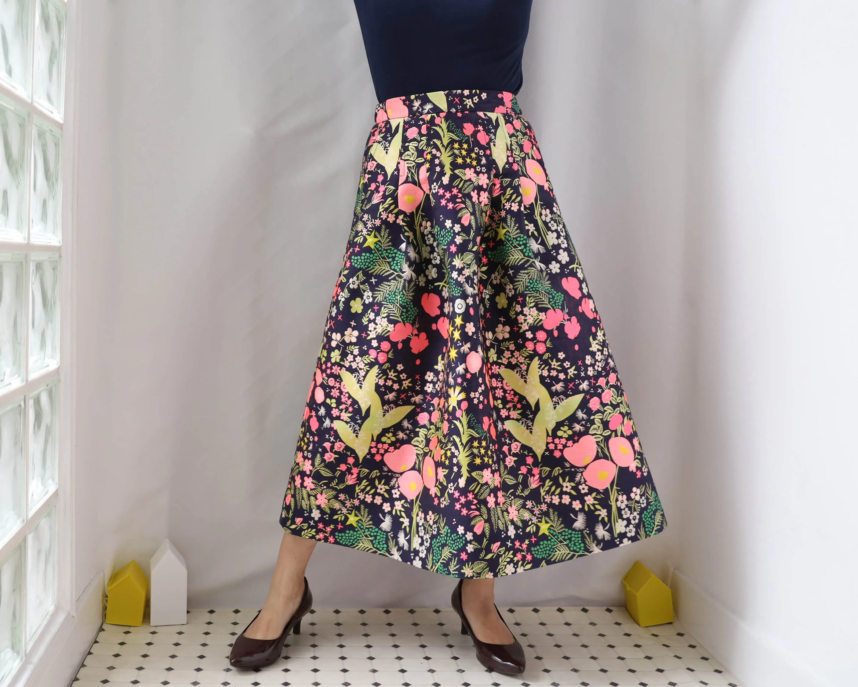 <S17A80> CRAZY WOVEN Skirt  -Length 80cm