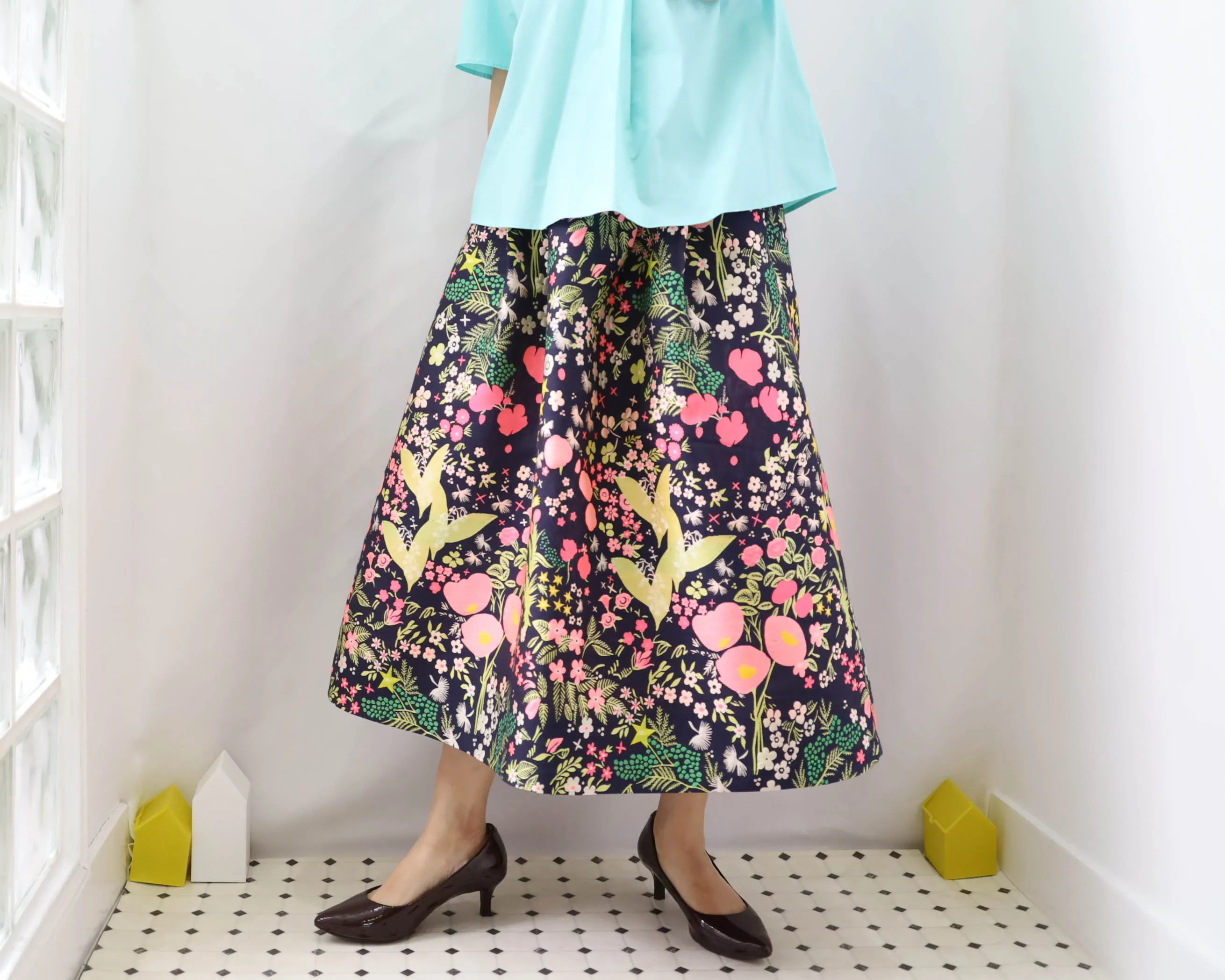 <S17A80> CRAZY WOVEN Skirt  -Length 80cm