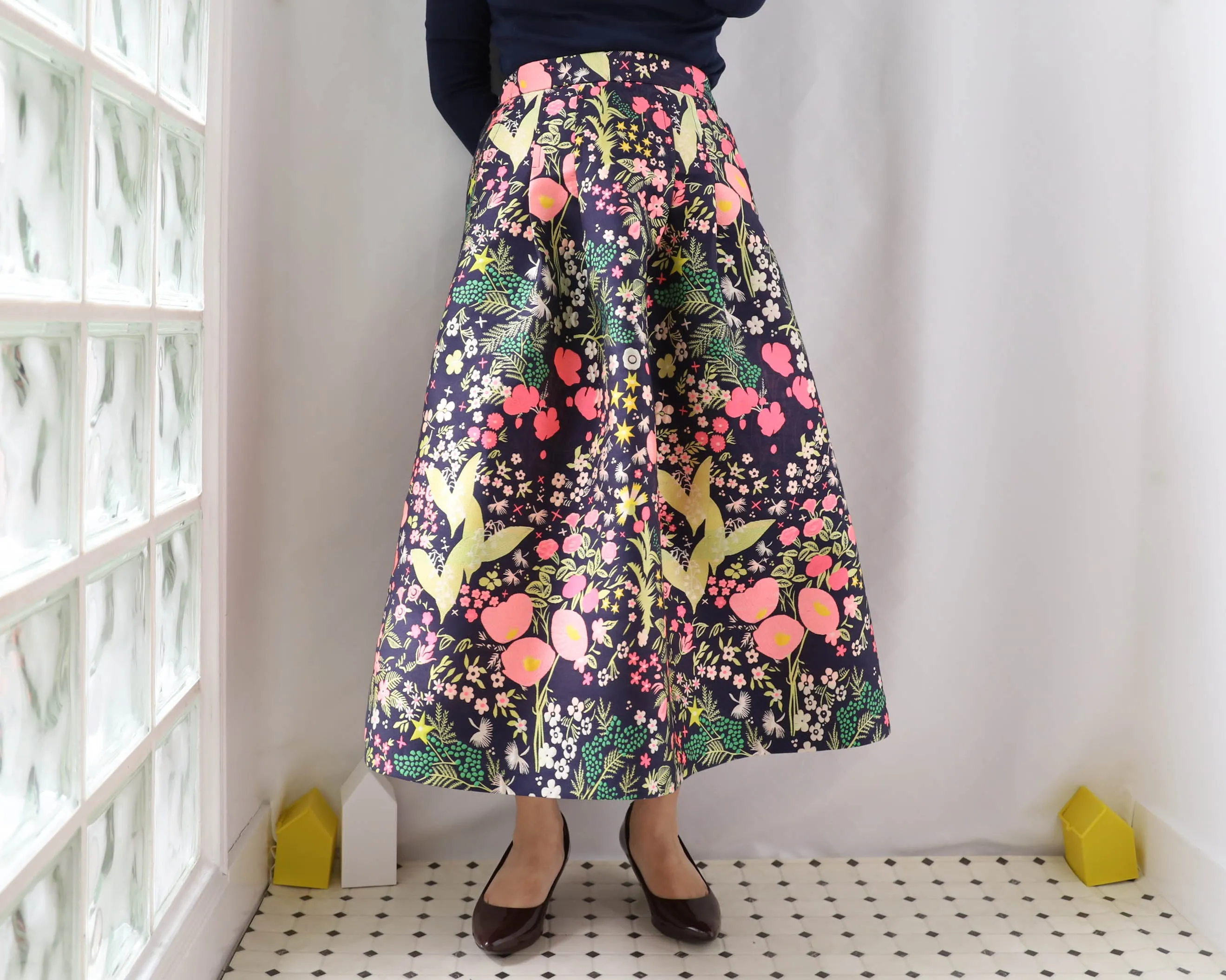 <S17A80> CRAZY WOVEN Skirt  -Length 80cm